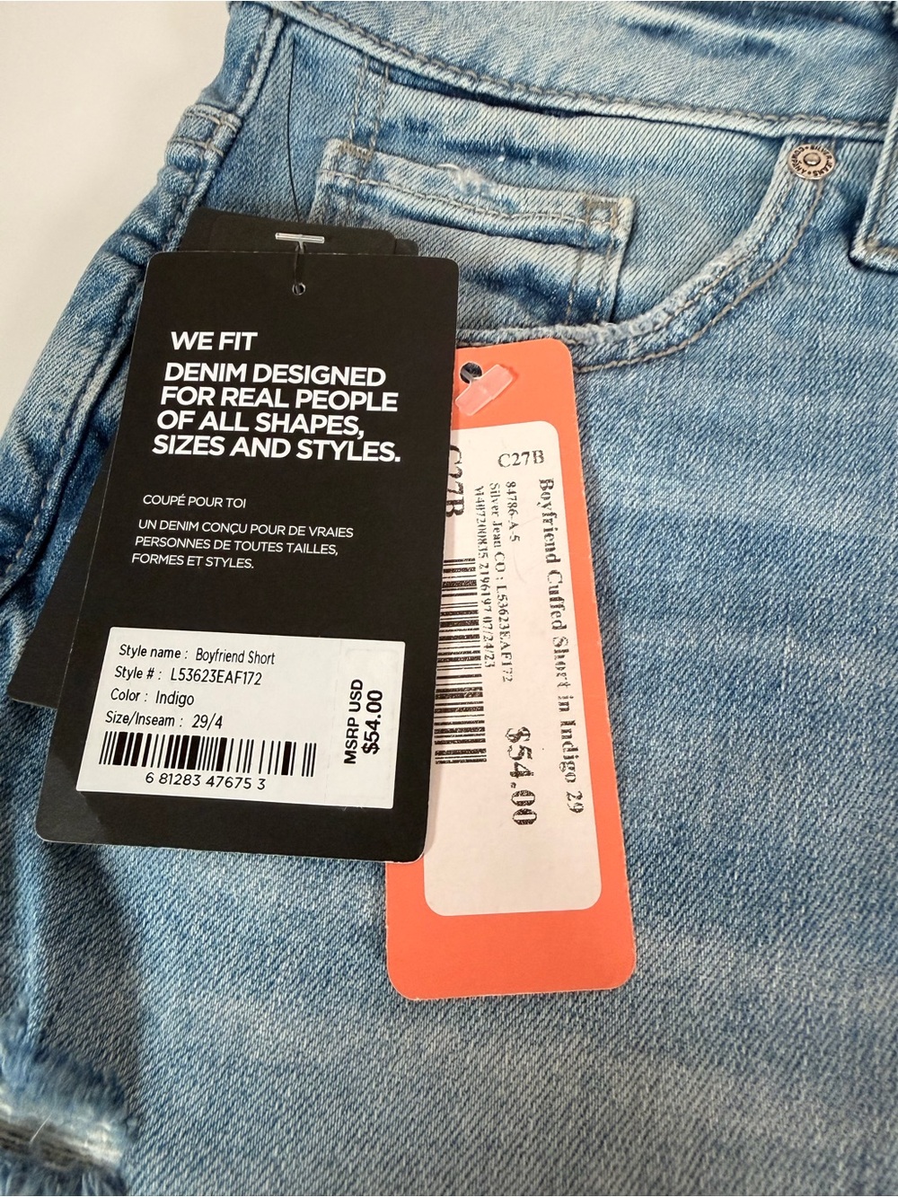 SILVER JEANS Boyfriend Mid-rise Shorts NWT - Picture 2 of 9